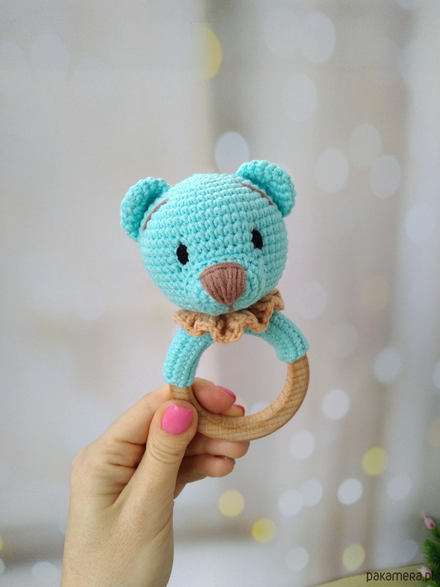 niemowlak - inne Grzechotka miś, Gryzak na kółku dla niemowlaka, Prezent dla noworodka 1