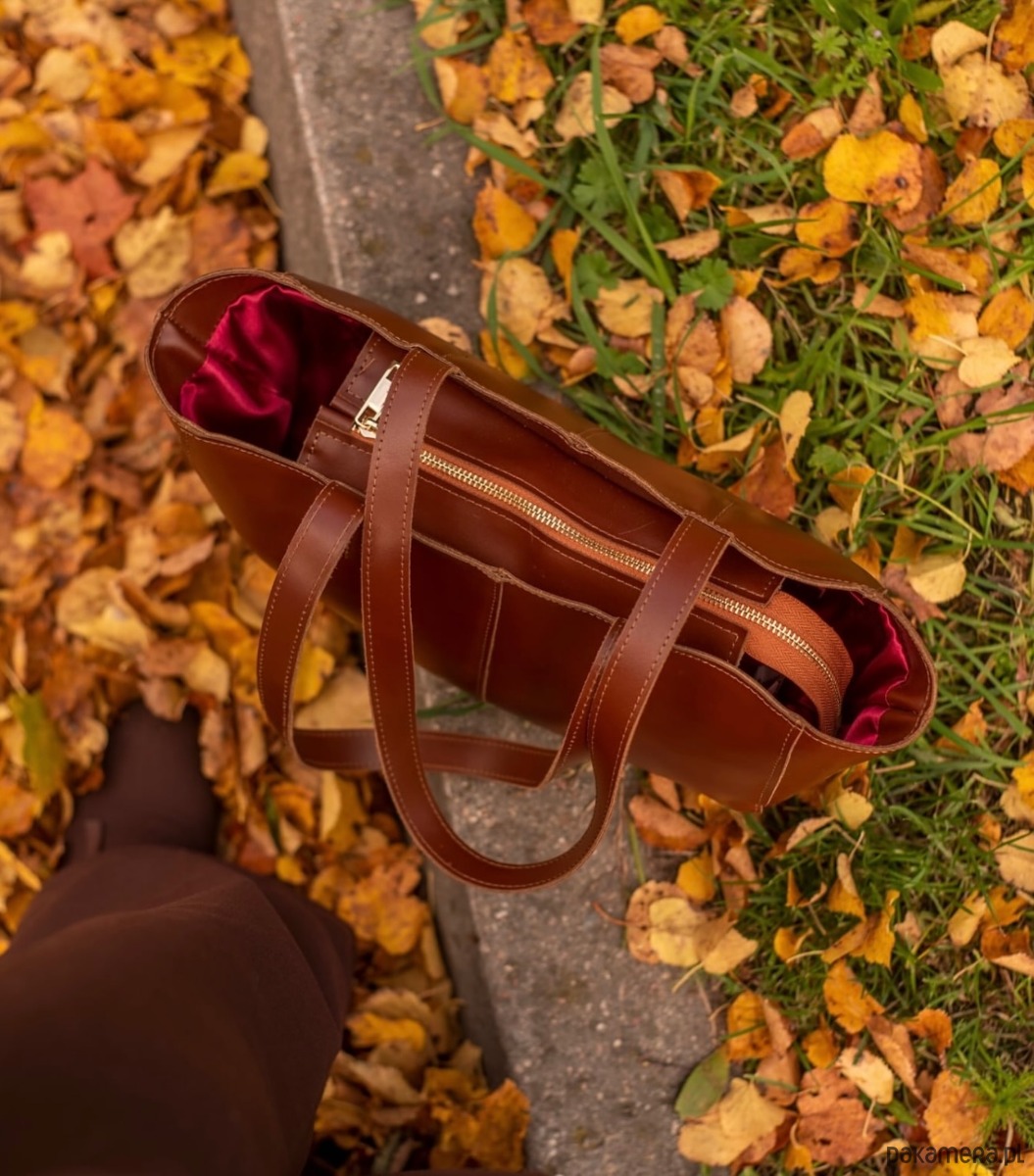 torby na ramię Shopper GINA S koniak szewro GOLD 1