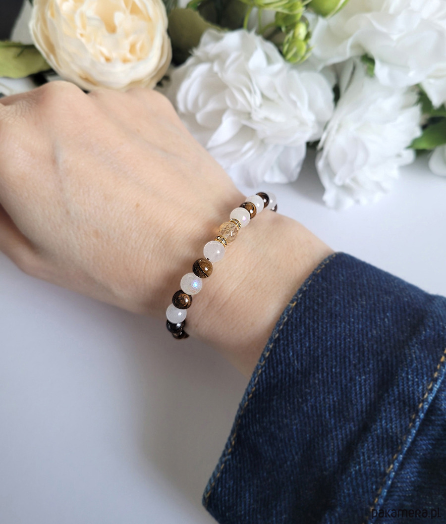 bransoletki z kamieni naturalnych Obfitość i miłość- Queen of light z Cytrynem 1