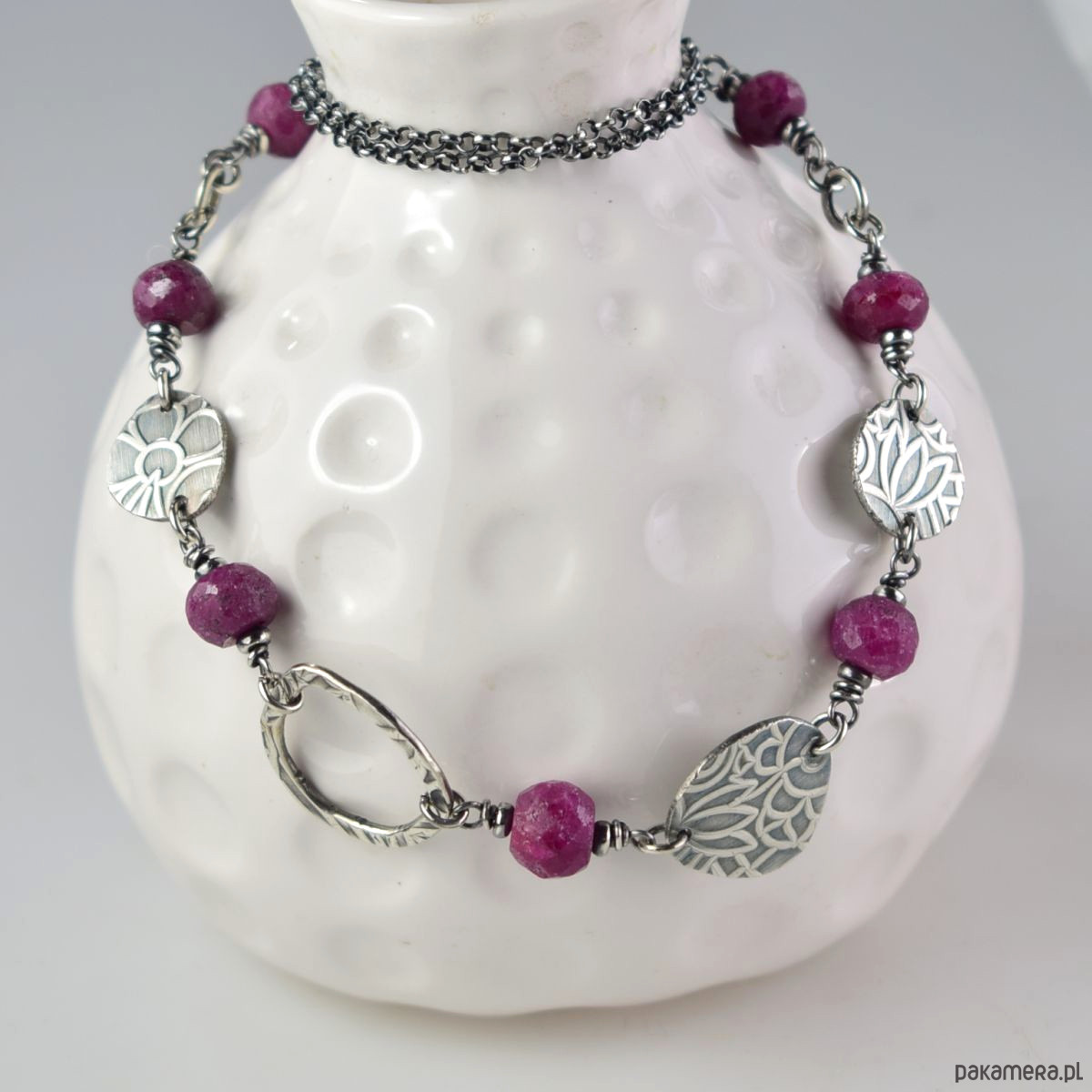 srebrne naszyjniki Rubin asymetryczny - srebrny naszyjnik 4