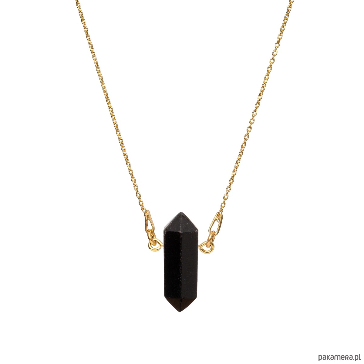 złote naszyjniki Naszyjnik onyks- srebro 925 pozłacane 2