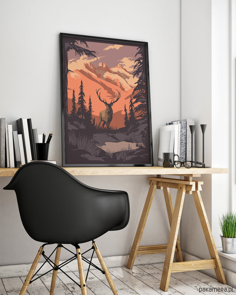 plakaty Plakat Jeleń kanadyjski / Góry i las 1