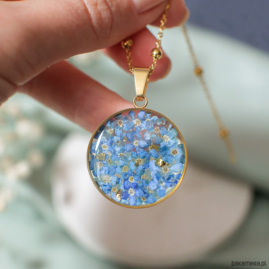 wisiory Wisiorek z niezapominajkami 3