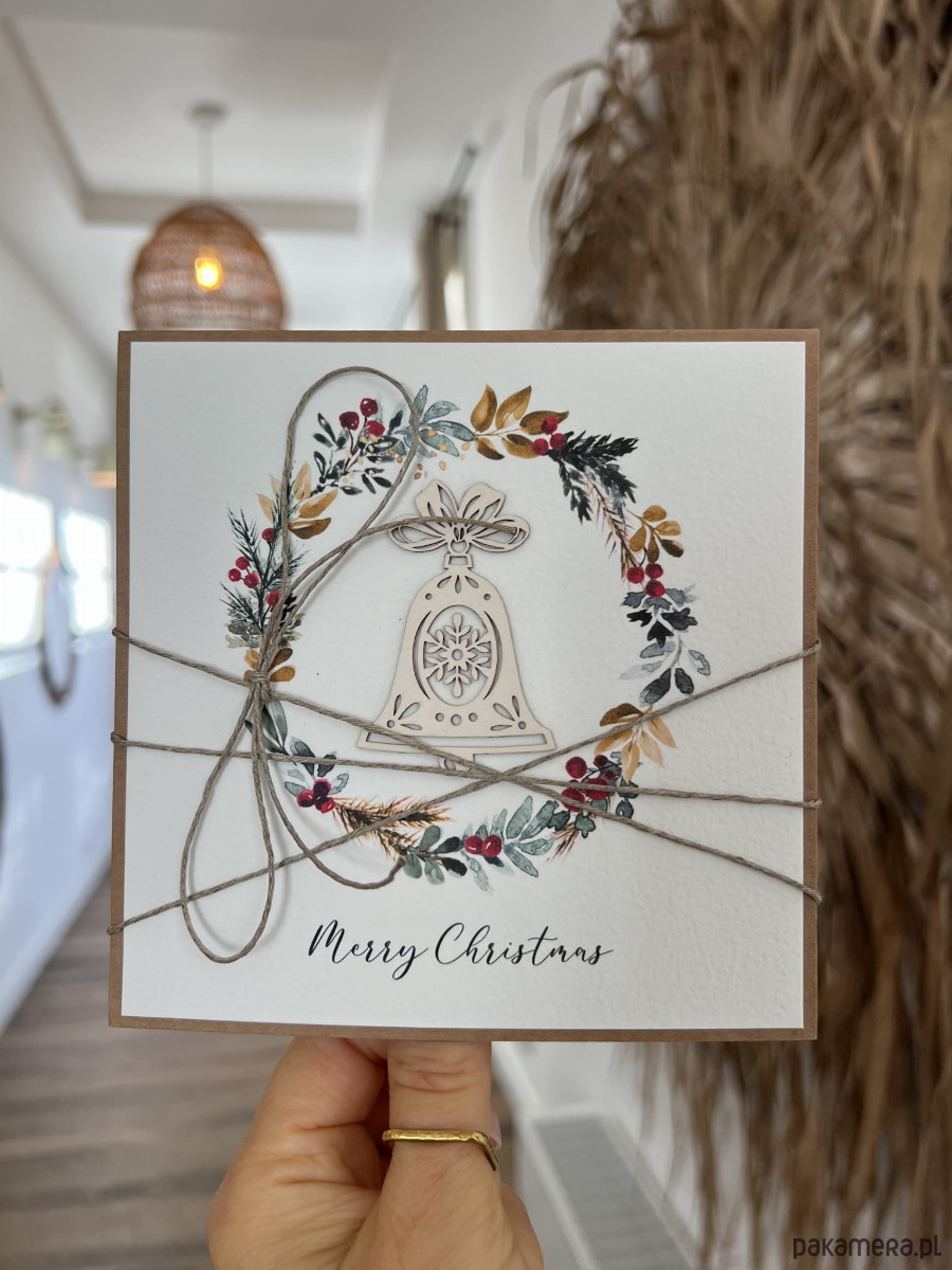 kartki świąteczne Stylowa ręcznie robiona kartka świąteczna Merry Christmas card 3