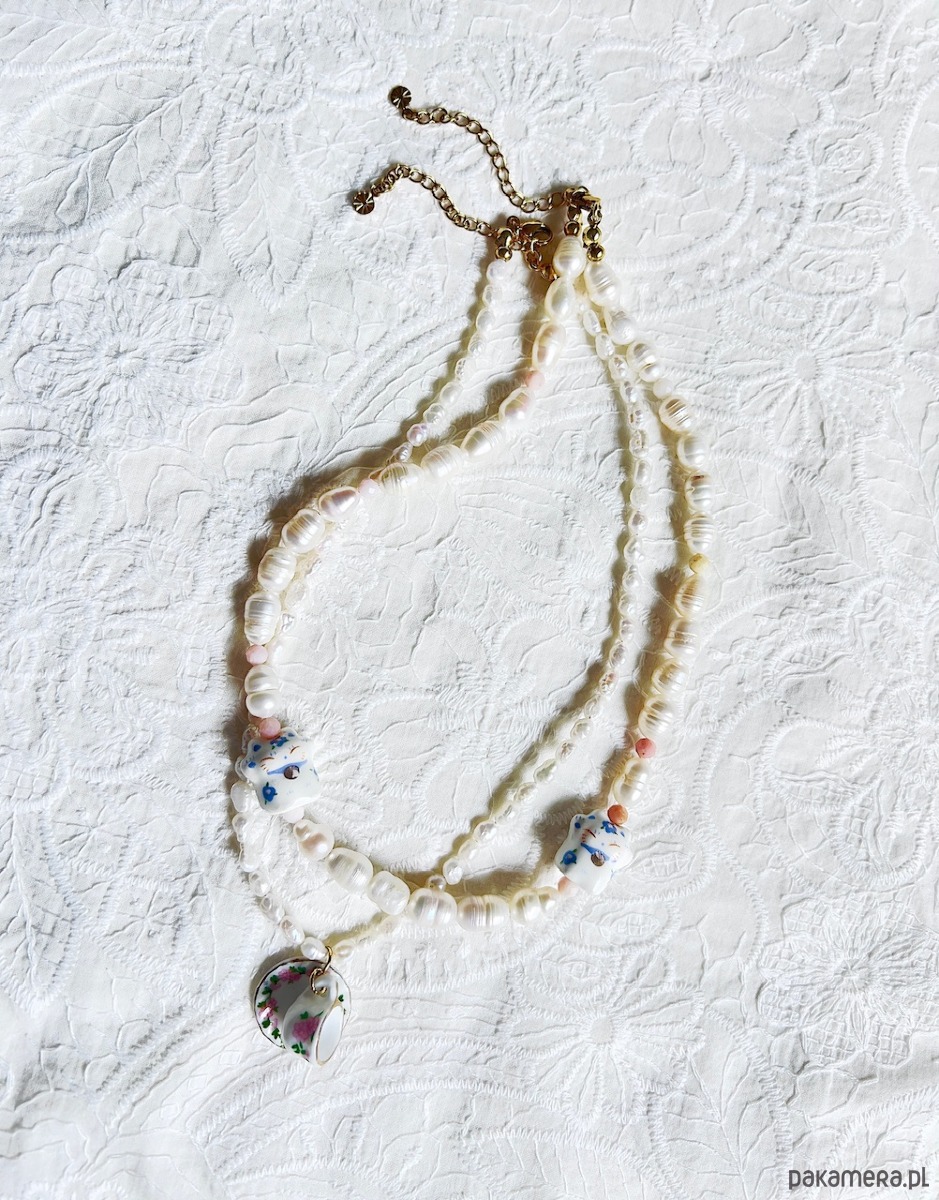 korale Naszyjnik z  pereł Lucky Cat 2