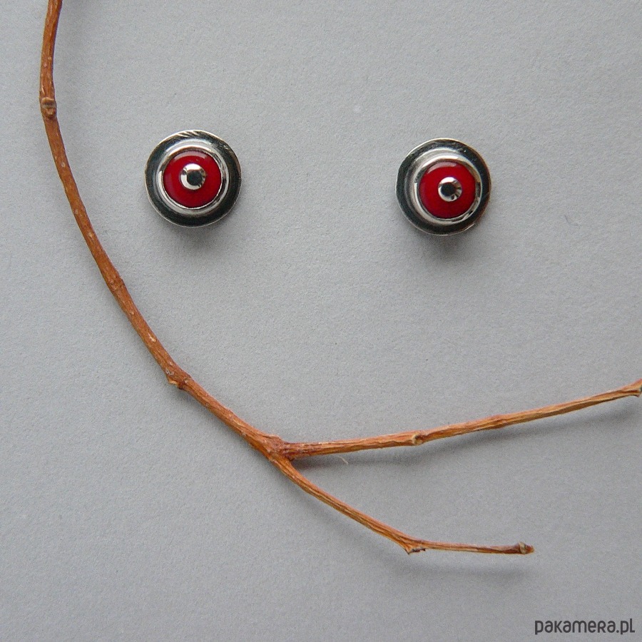 kolczyki srebrne -koralowe maleństwa- 2