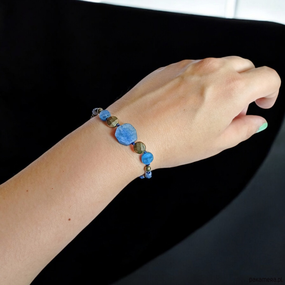 bransoletki z kamieni naturalnych KONCENTRACJA, KREATYWNOŚĆ - kyanit, piryt - amulet 2