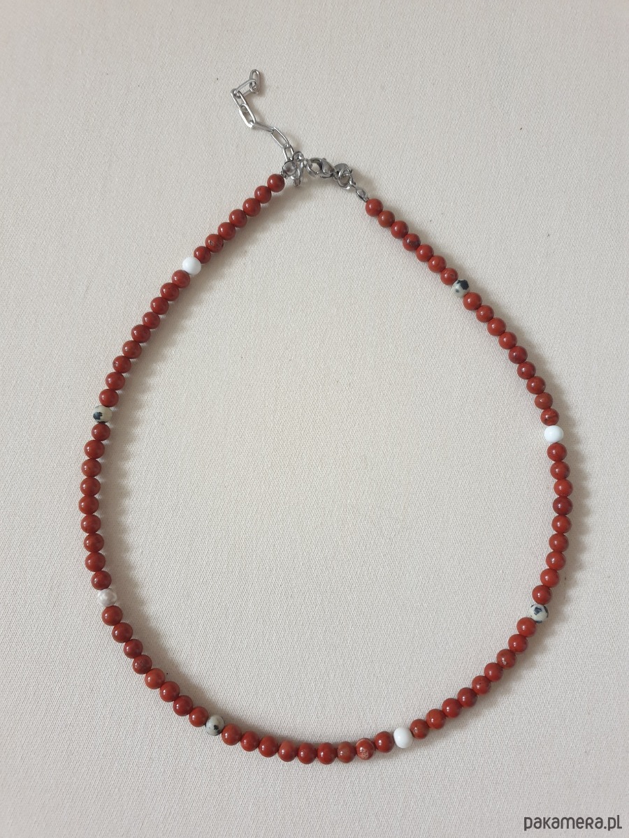 chokery Naszyjnik choker ROOTS jaspis czerwony, jaspis dalmatyński, howlit 1