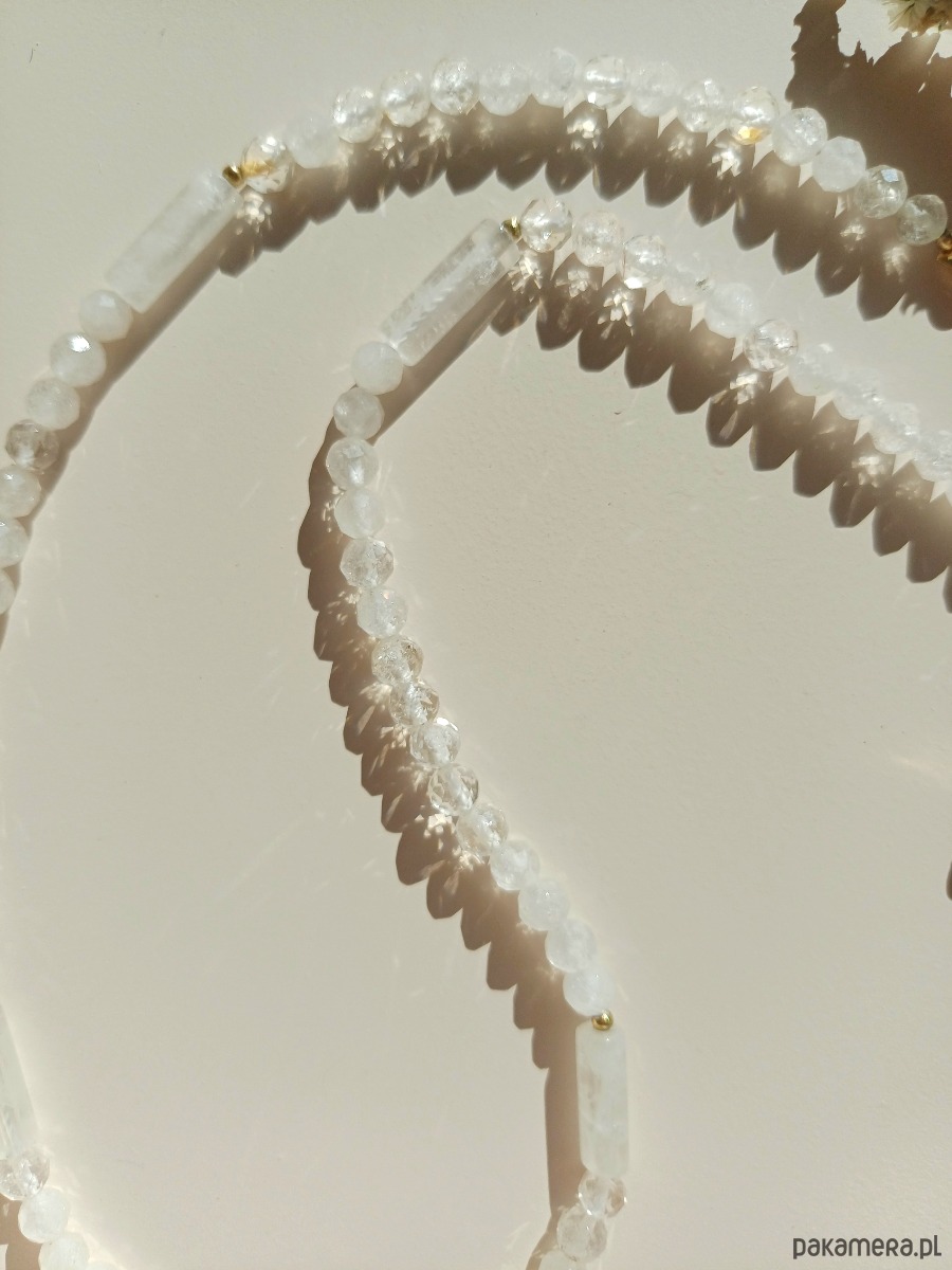 naszyjniki - inne Delikatny naszyjnik z  kryształem górskim 1