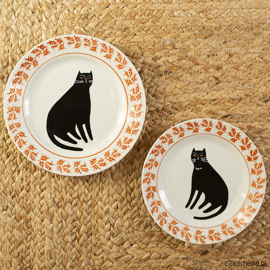 Ozdoby na ścianę Talerz na ścianę - koty w liściach 3