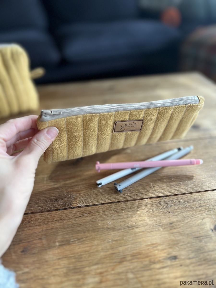 piórniki Piórnik lniany - musztarda 5