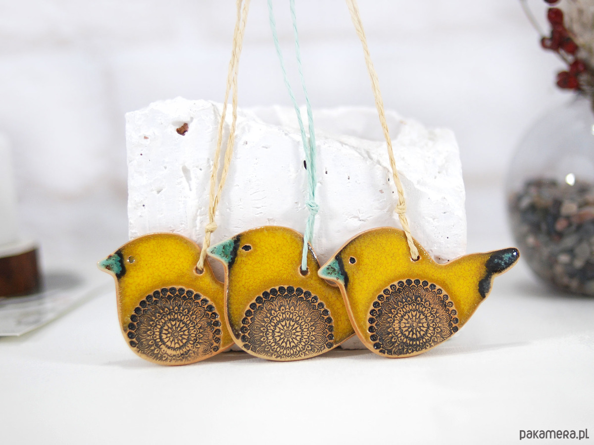 ozdoby choinkowe Ceramiczne sikorki - wiszące ozdoby na choinkę 4