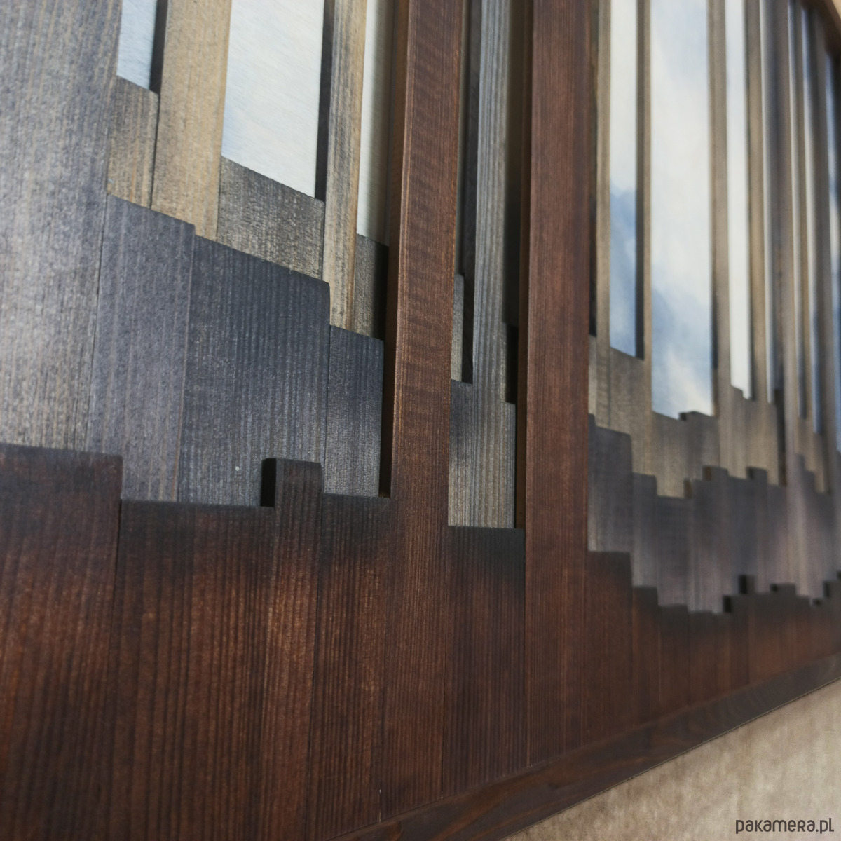 obrazy Obraz z drewna. "Na skraju lasu". Pejzaż leśny. Drewniana dekoracja 8