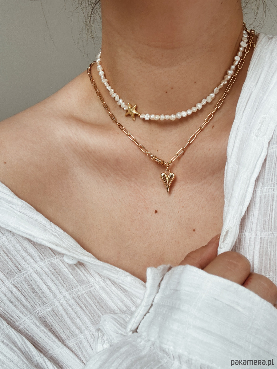 złote naszyjniki Naszyjnik łańcuszek Serduszko 3
