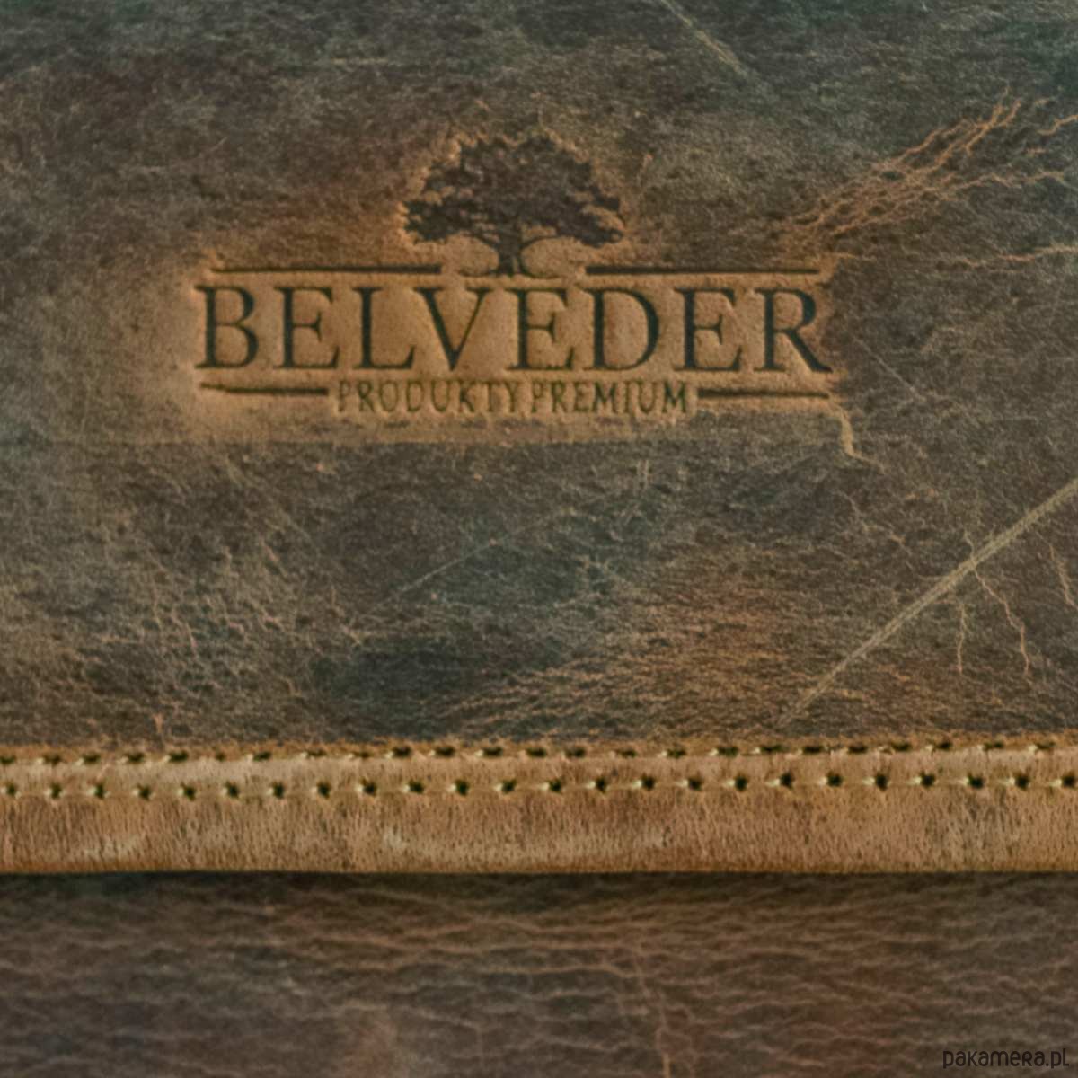 torby i nerki męskie Belveder Brązowa Torba Listonoszka Męska z Klapą Skóra Buffalo Vintage LB37 3