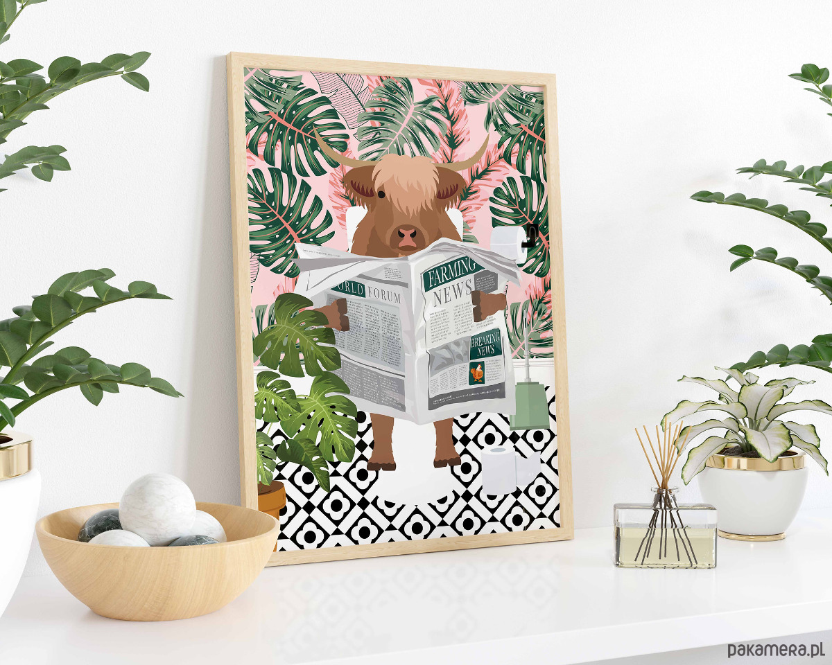plakaty Plakat Krowa w tropikalnym raju 5