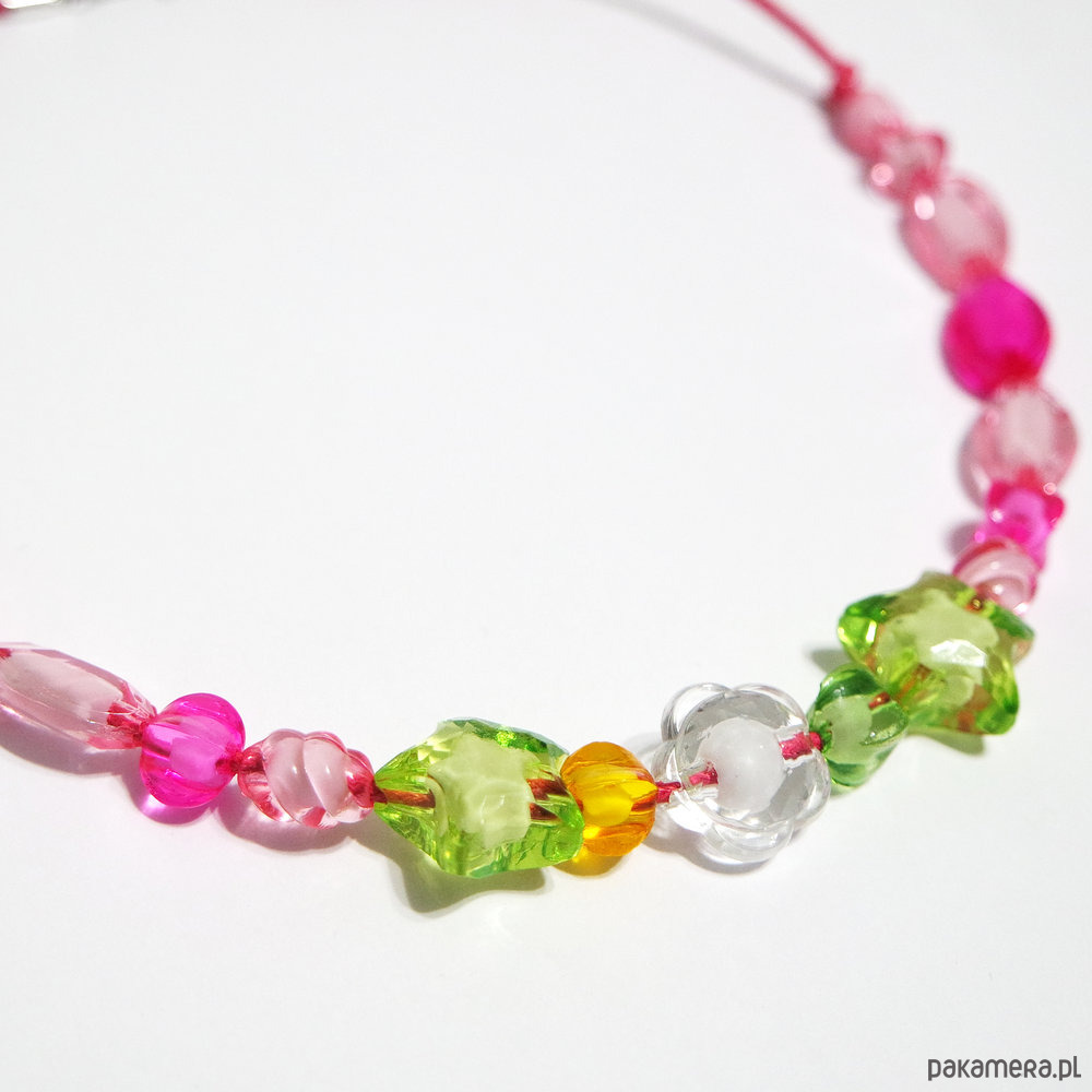 chokery Naszyjnik - Różowy, zielony 3