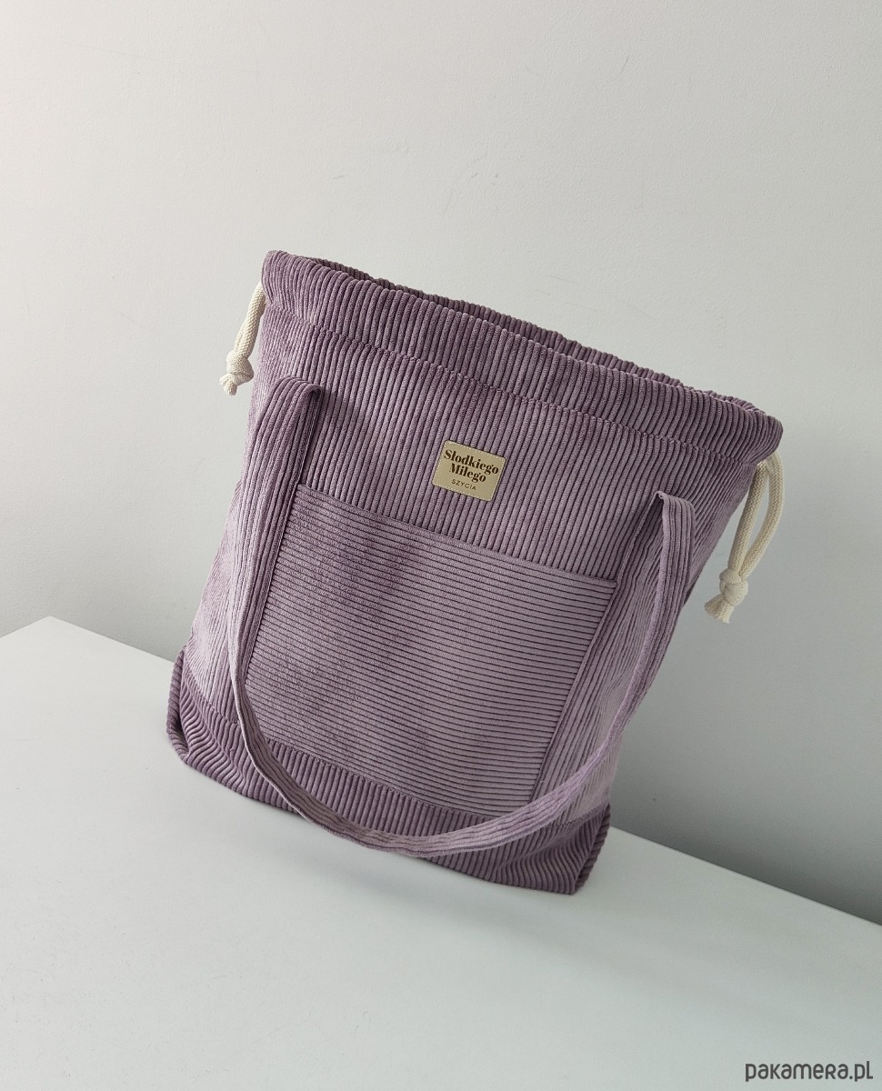 torby na ramię Torba SummerBag LAVANDA-duża lawendowa torba sztruksowa 1