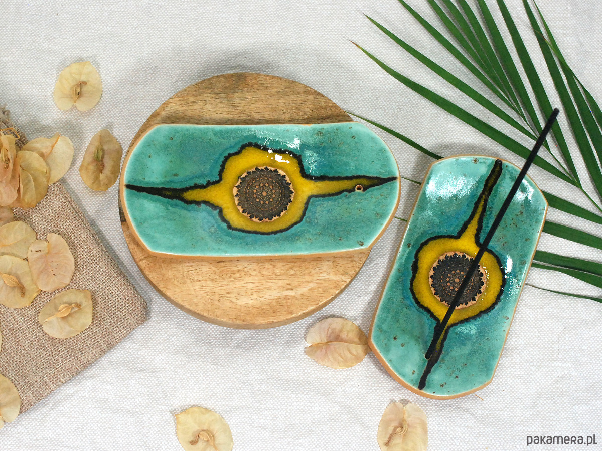Podstawki pod kadzidełka Ceramiczna podstawka na kadzidełko - lawa 1