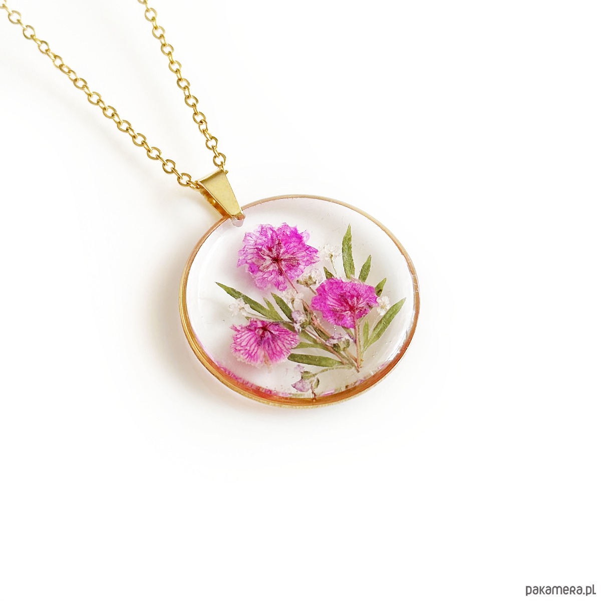 naszyjniki - inne Naszyjnik z kwiatami, prezent na święta 2