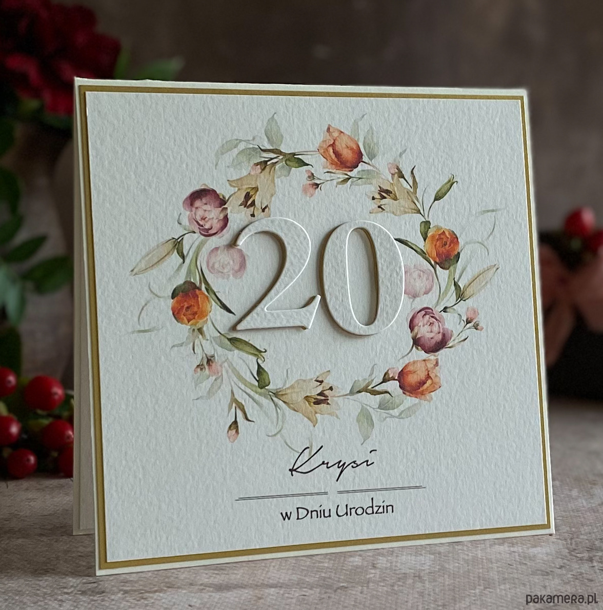 kartki scrapbooking Personalizowana kartka na 20 urodziny, BH 65 1
