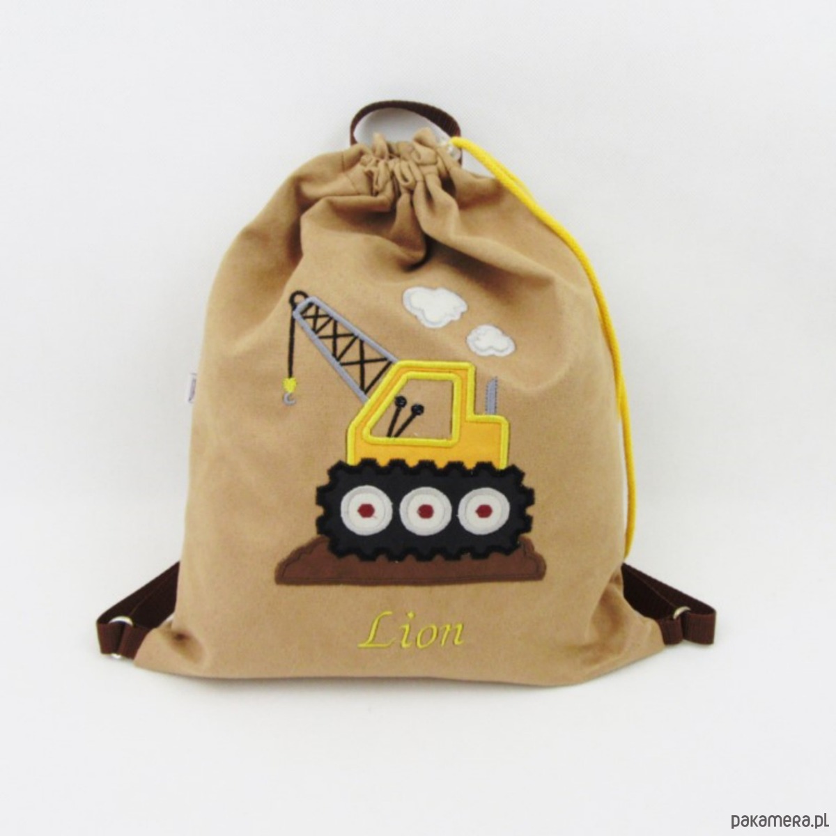 torebki, worki i plecaki dziecięce Personalizowany plecak przedszkolaka z dźwigiem 7
