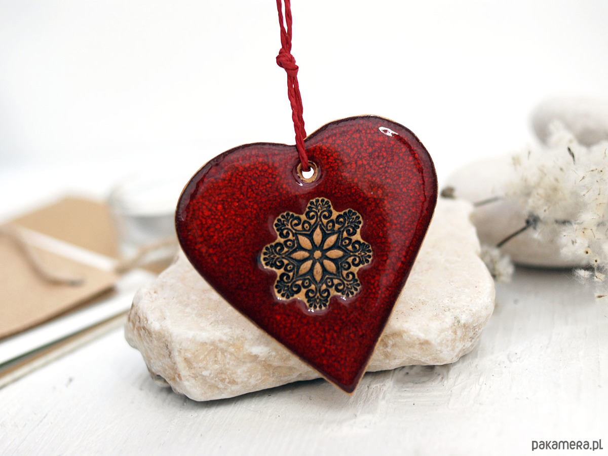 ozdoby choinkowe 3 ceramiczne serca lawa - ozdoby choinkowe 4