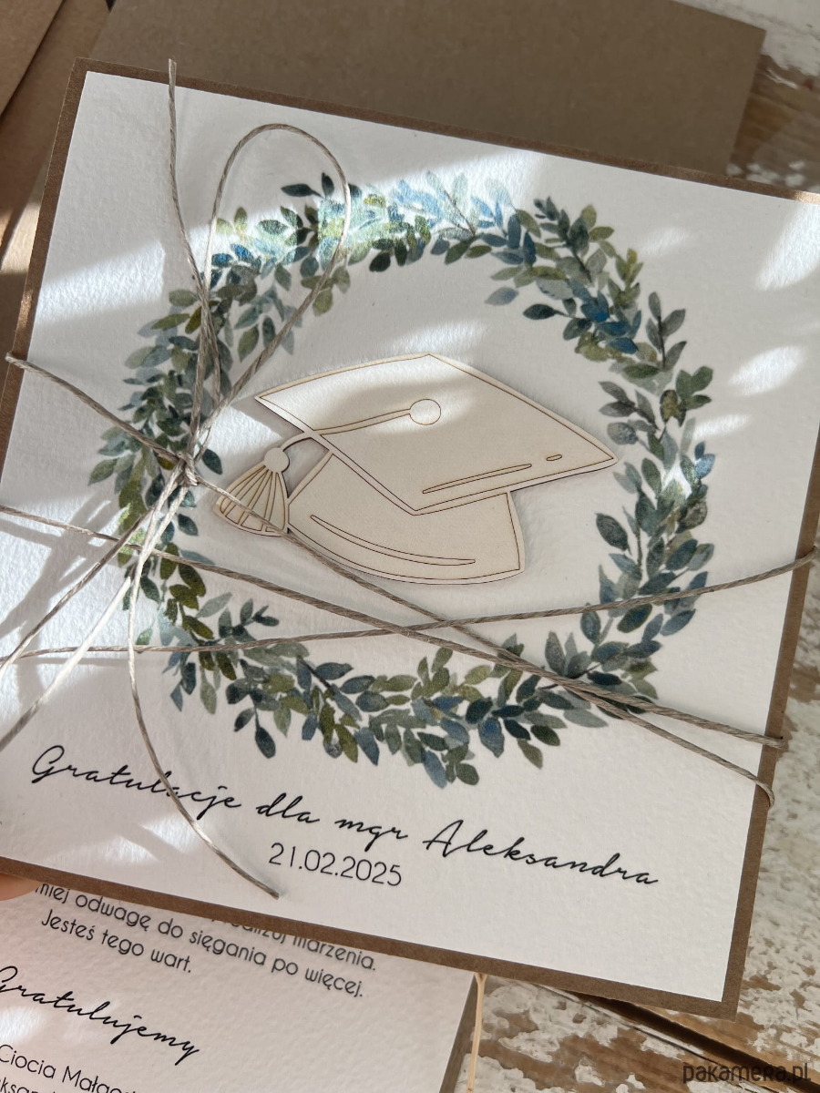 kartki scrapbooking Personalizowana ręcznie robiona kartka gratulacje z okazji uzyskania absoluto 1