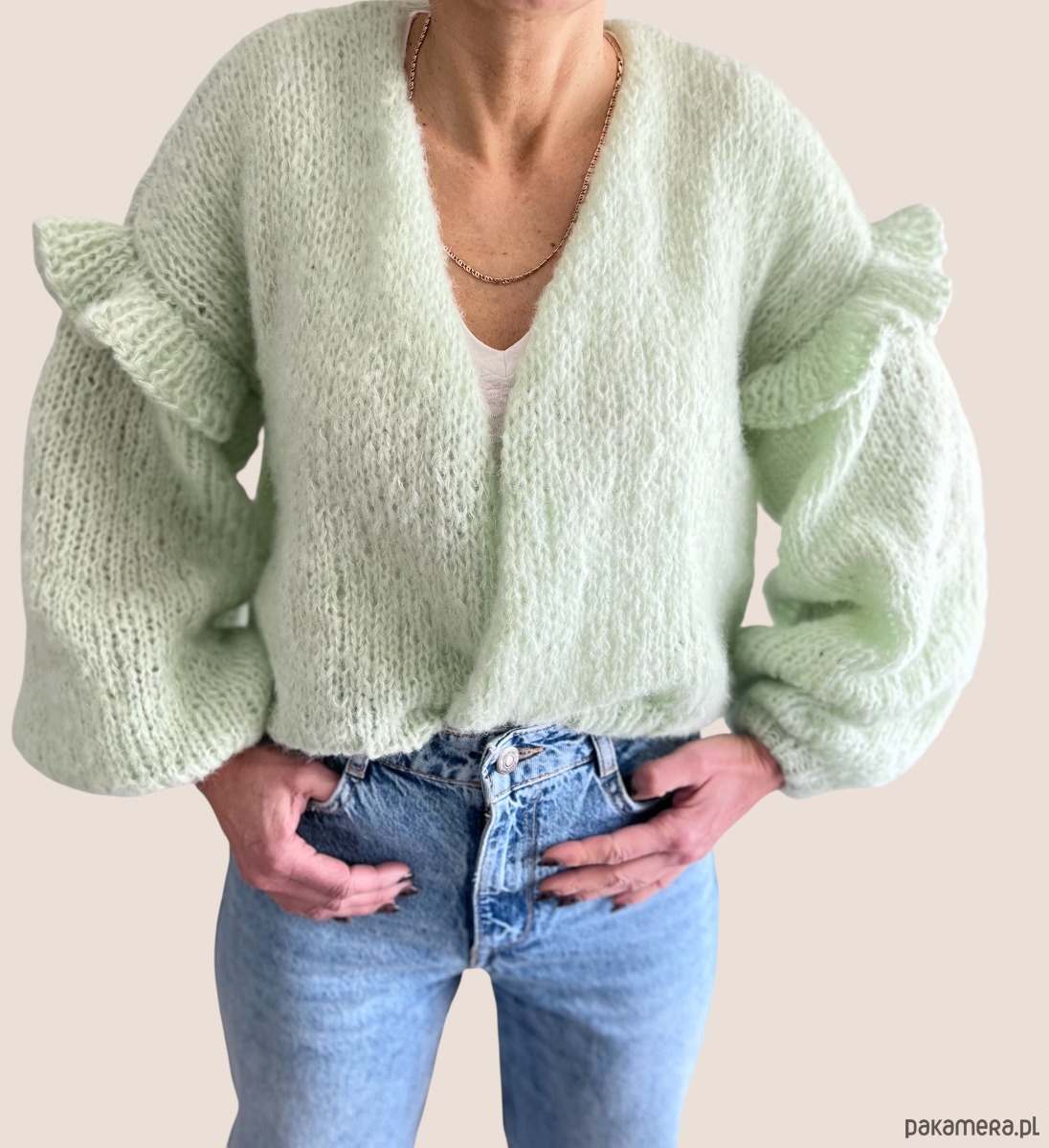 kardigany damskie Kardigan mięta 2