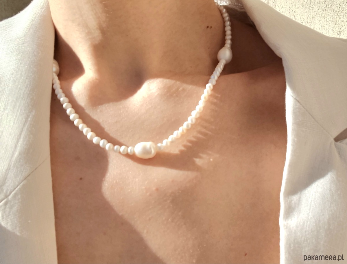 naszyjniki - inne Naszyjnik z pereł naturalnych 7