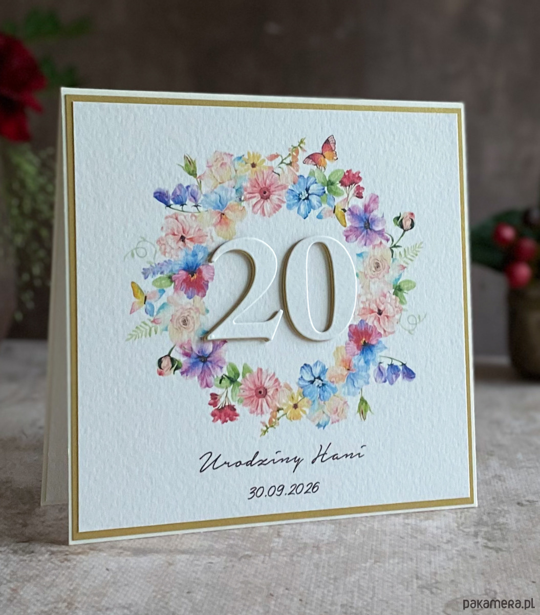 kartki scrapbooking Kartka urodzinowa z kopertą prezentową, BH 35 2