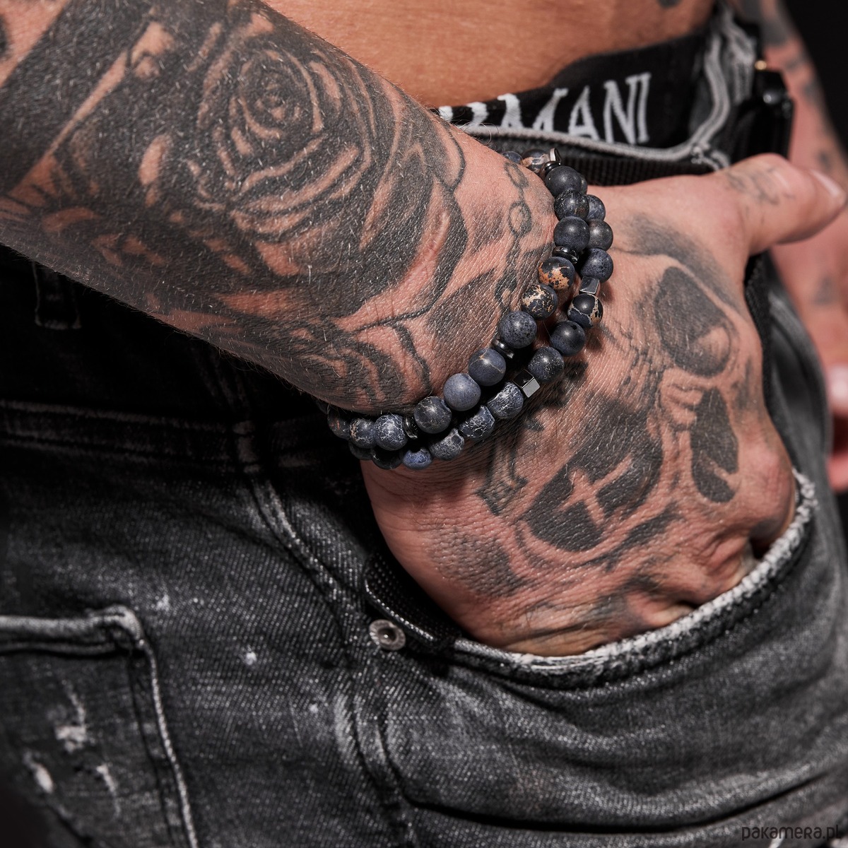 biżuteria męska Jaspis i Hematyt (kostka) - męska bransoletka z kamieni naturalnych 3