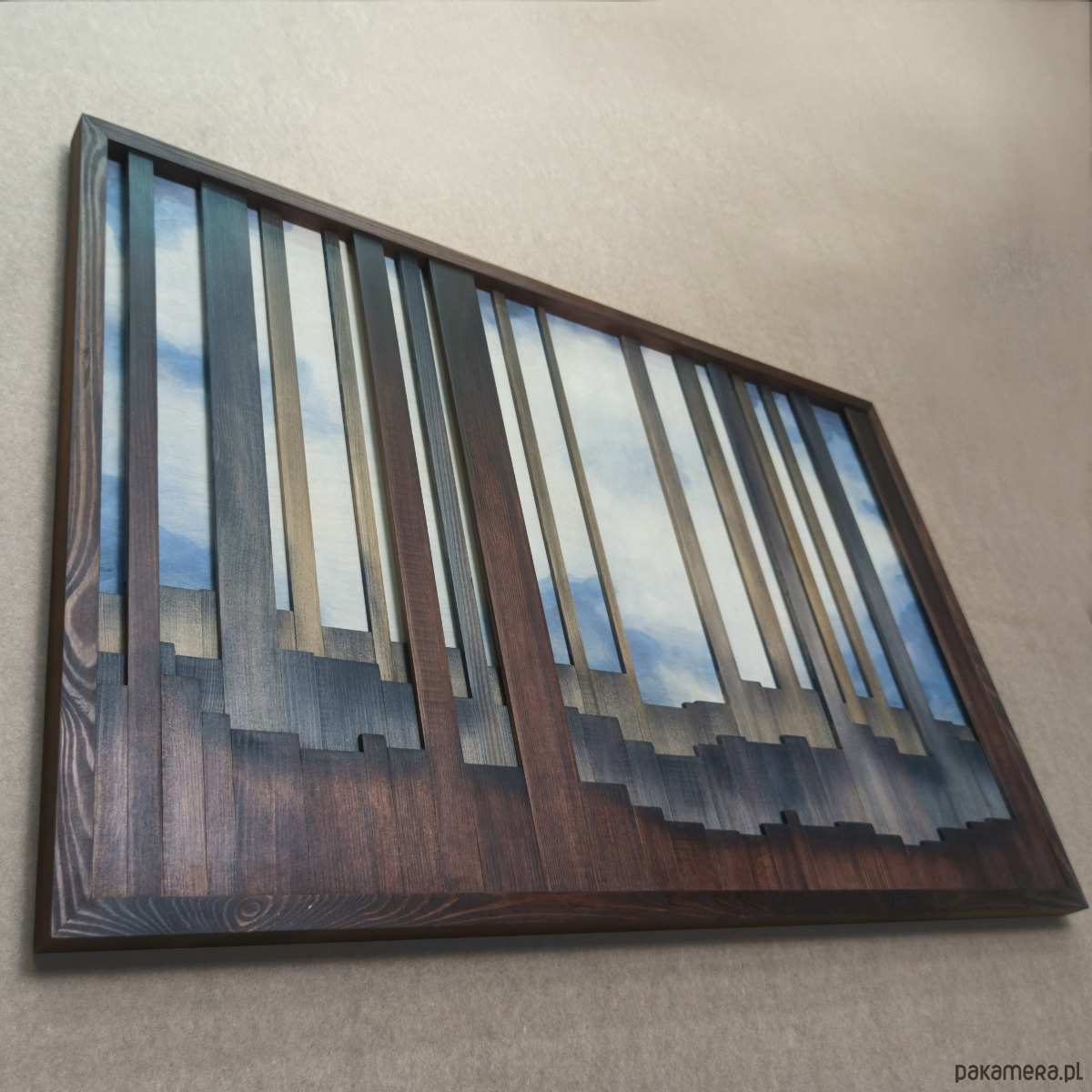 obrazy Obraz z drewna. "Na skraju lasu". Pejzaż leśny. Drewniana dekoracja 5