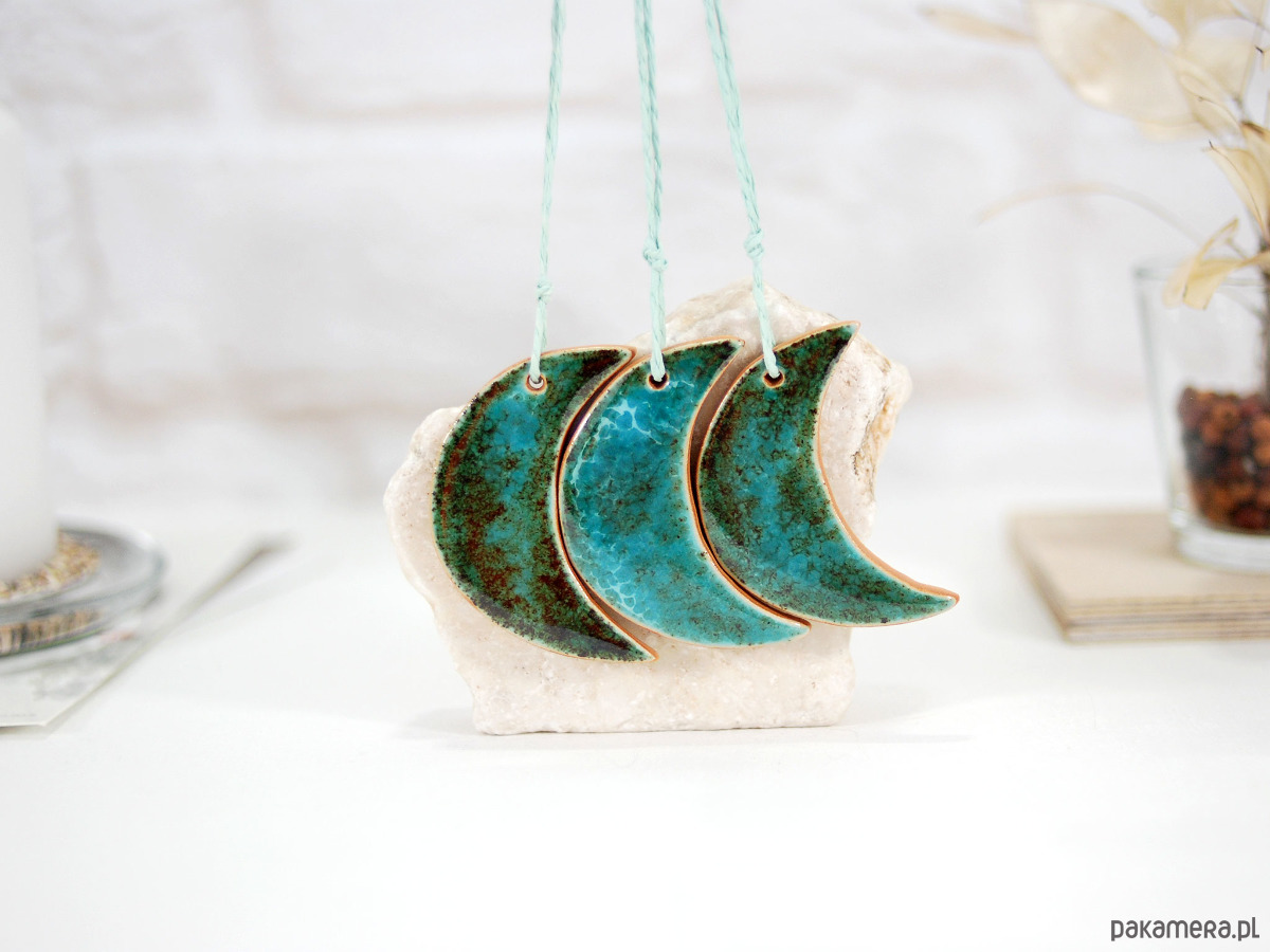 ozdoby choinkowe Turkusowe  księżyce - ozdoba choinkowe 2