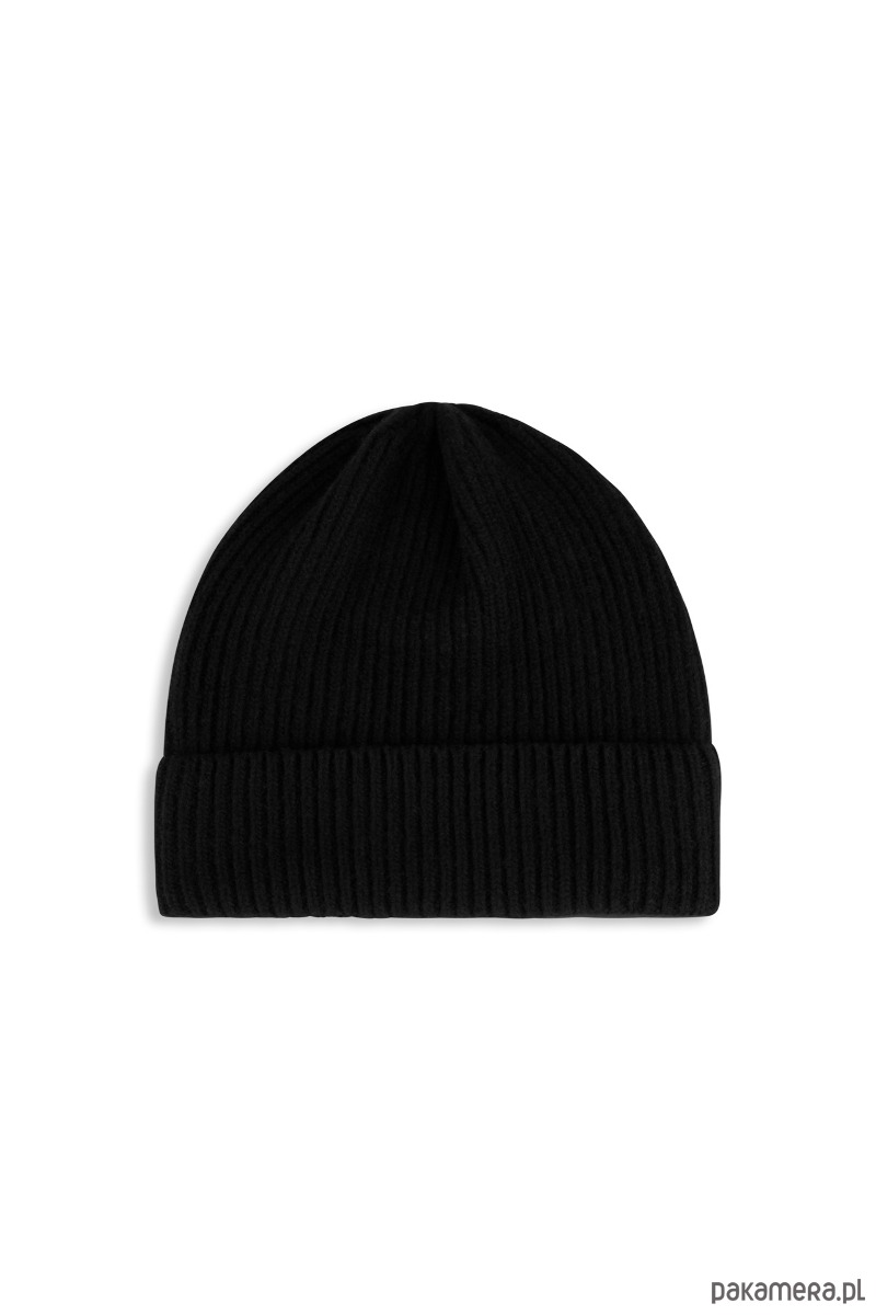 czapki damskie Czapka Merino & cashmere czarna 1