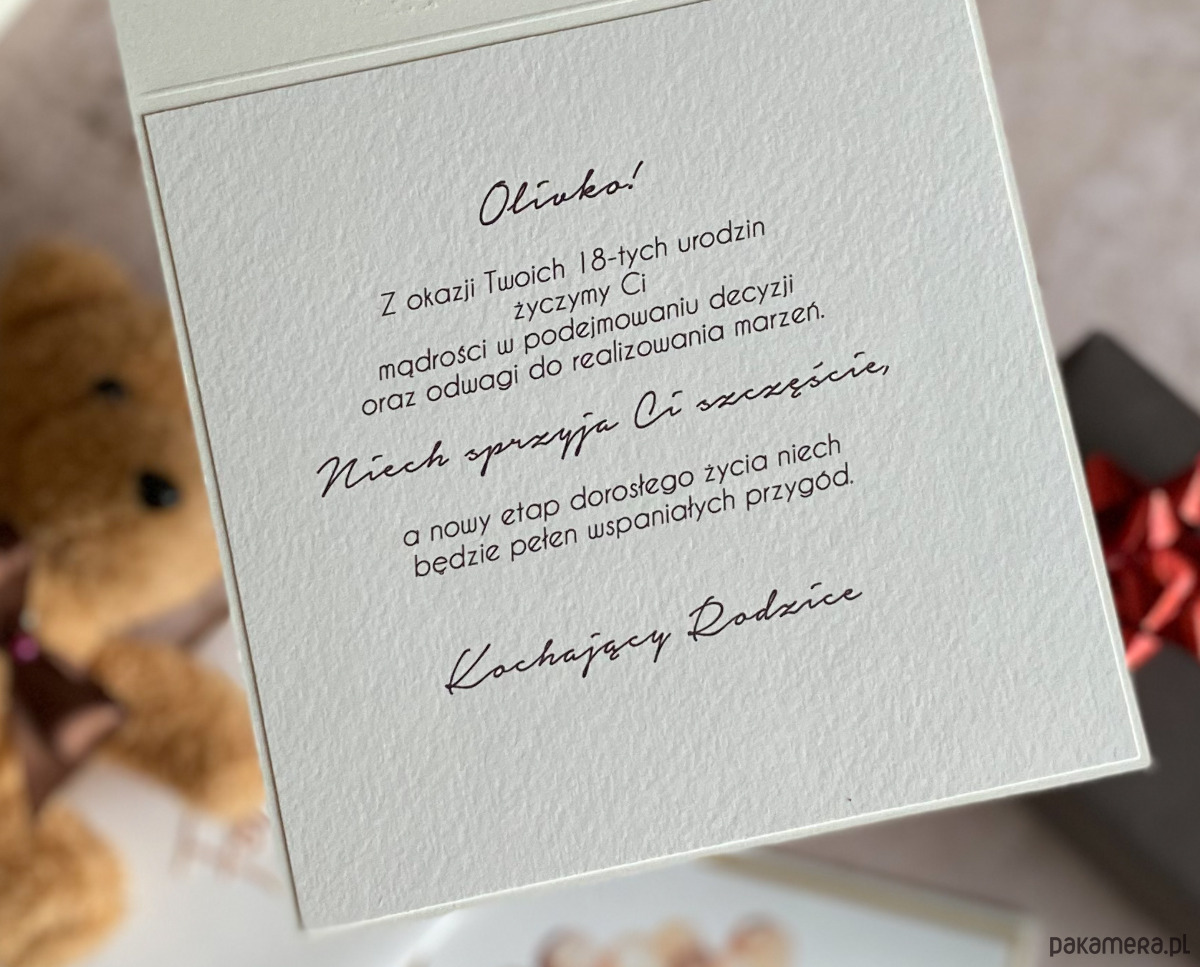 kartki scrapbooking Kartka na 18 urodziny z pudełkiem i kopertą, BH 20A 4
