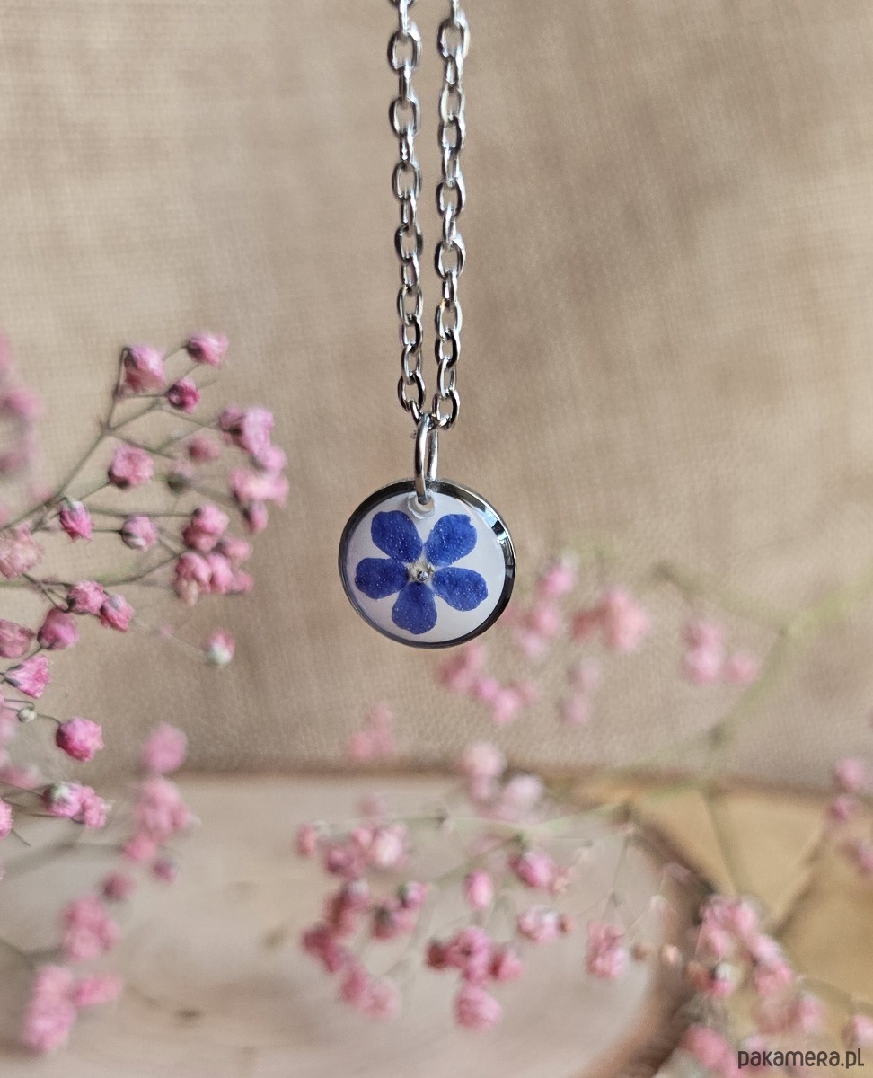 wisiory Srebrna zawieszka z niezapominajką niezapominajka 1