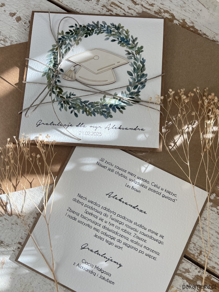 kartki scrapbooking Personalizowana ręcznie robiona kartka gratulacje z okazji uzyskania absoluto 2