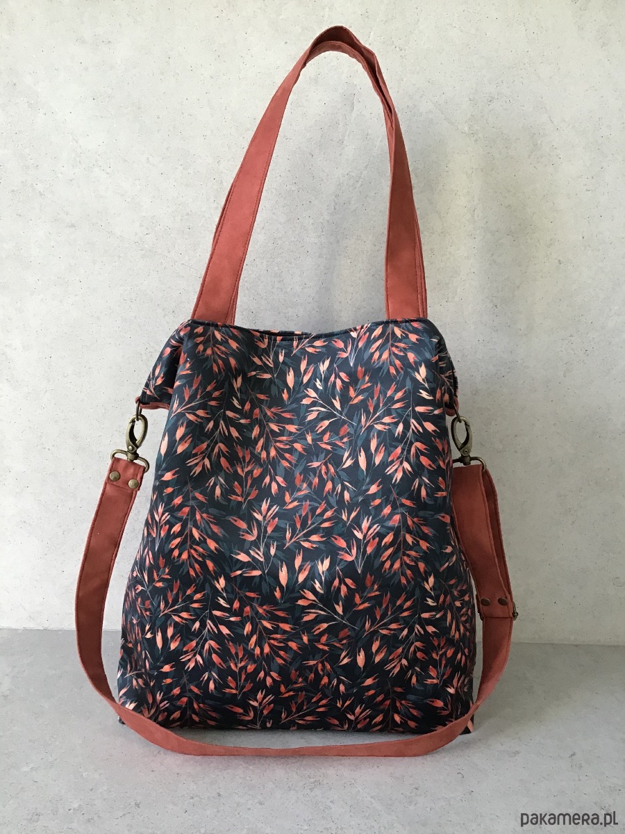 torby na ramię Duża torba na ramię - print listeczki 1