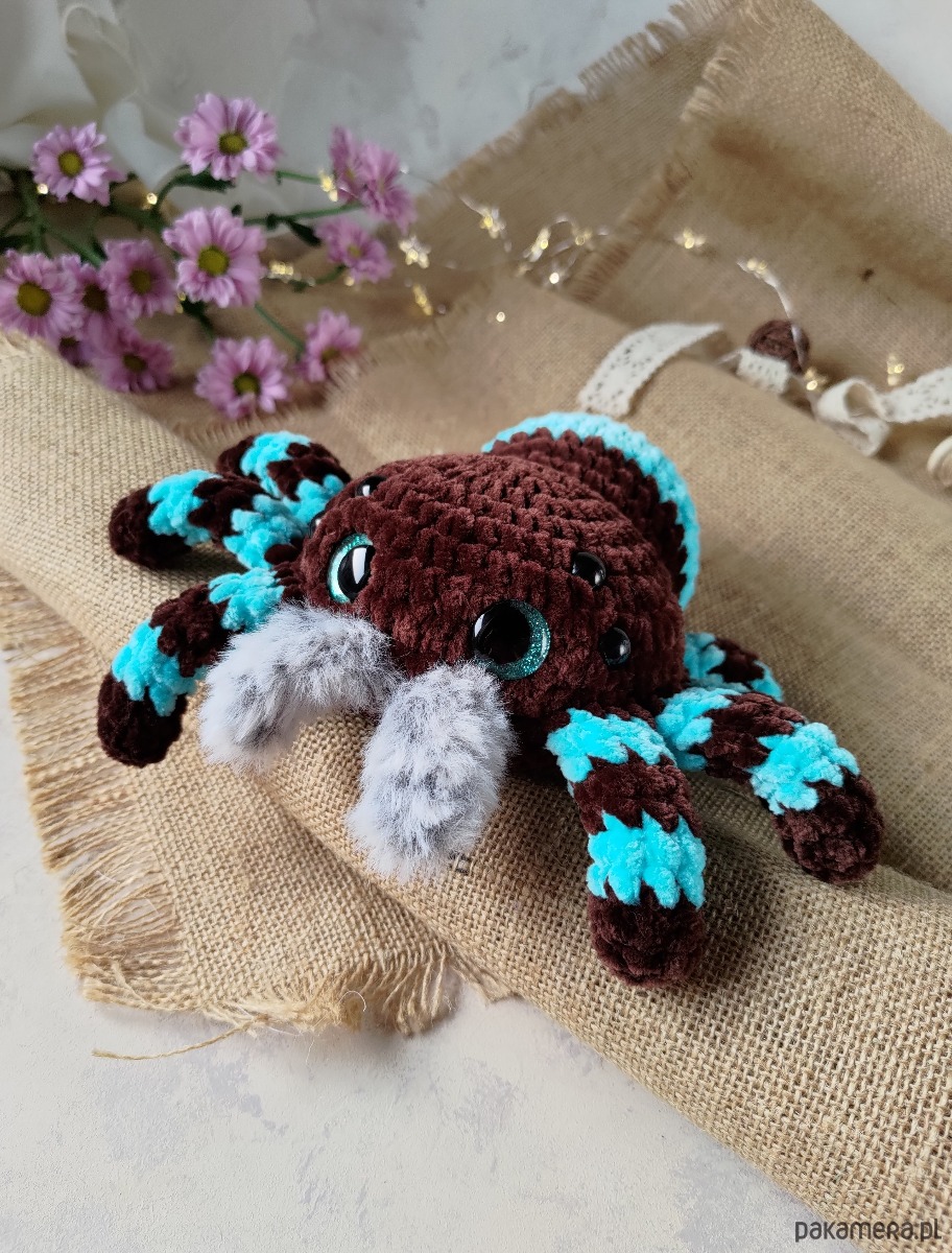 misie i maskotki Duży pajączek pluszowy, Przytulanka dla dziecka, Zabawka na prezent 4