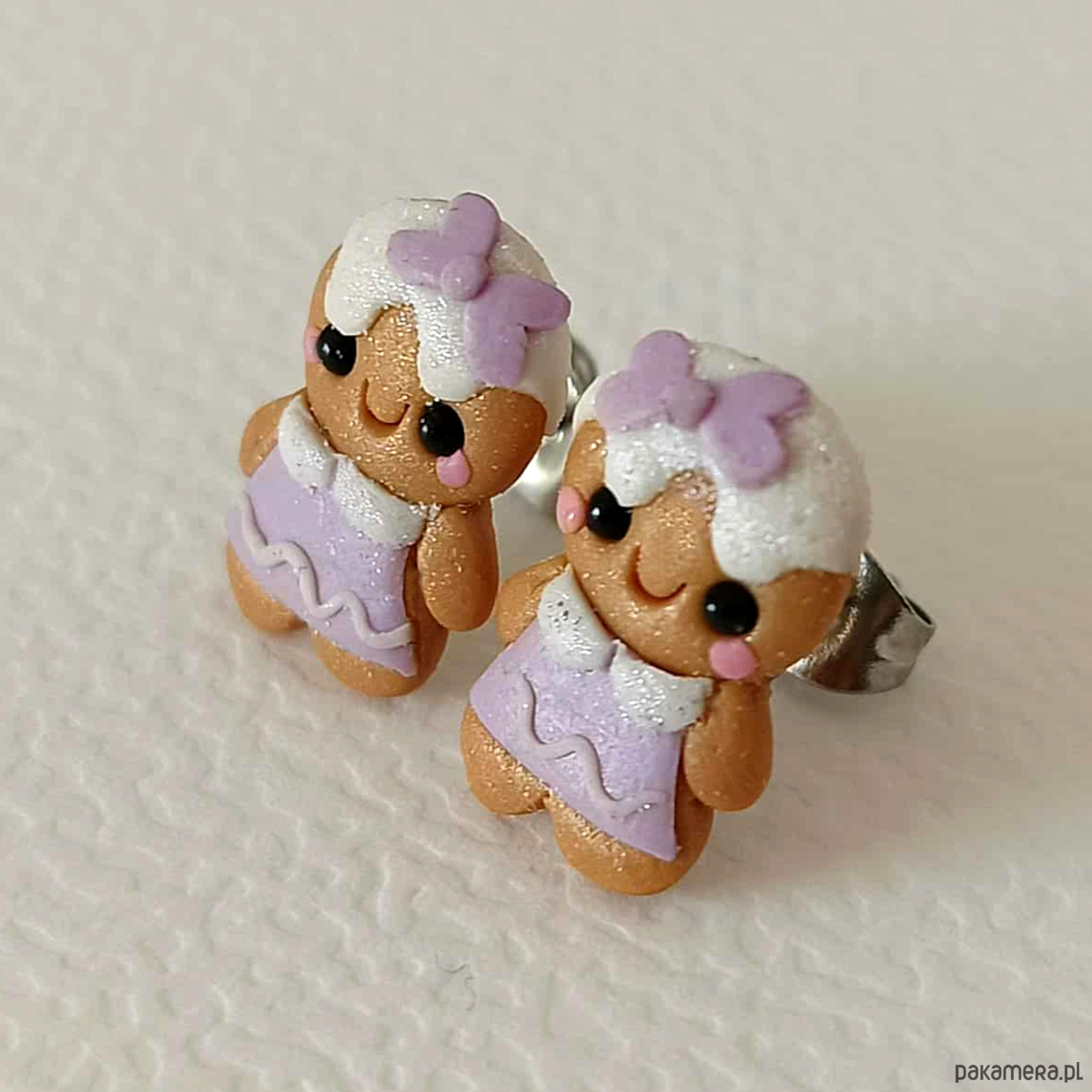 kolczyki z masy plastycznej Pastelowe kolczyki świąteczne 1