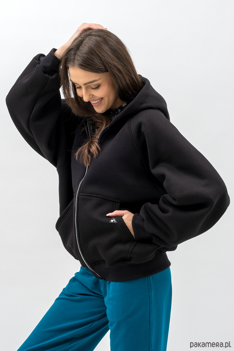 bluza z kapturem damska Bluza z kapturem na zamek ,,IKBAL" czarny 1