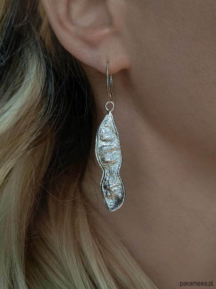 kolczyki srebrne Kolczyki srebrne Strączki Groszek jasne srebro 2