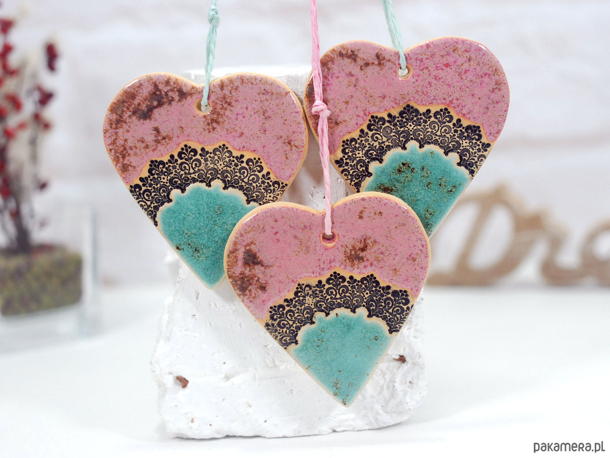 ozdoby choinkowe Dekoracje choinkowe serca - ozdoby ceramiczne 6