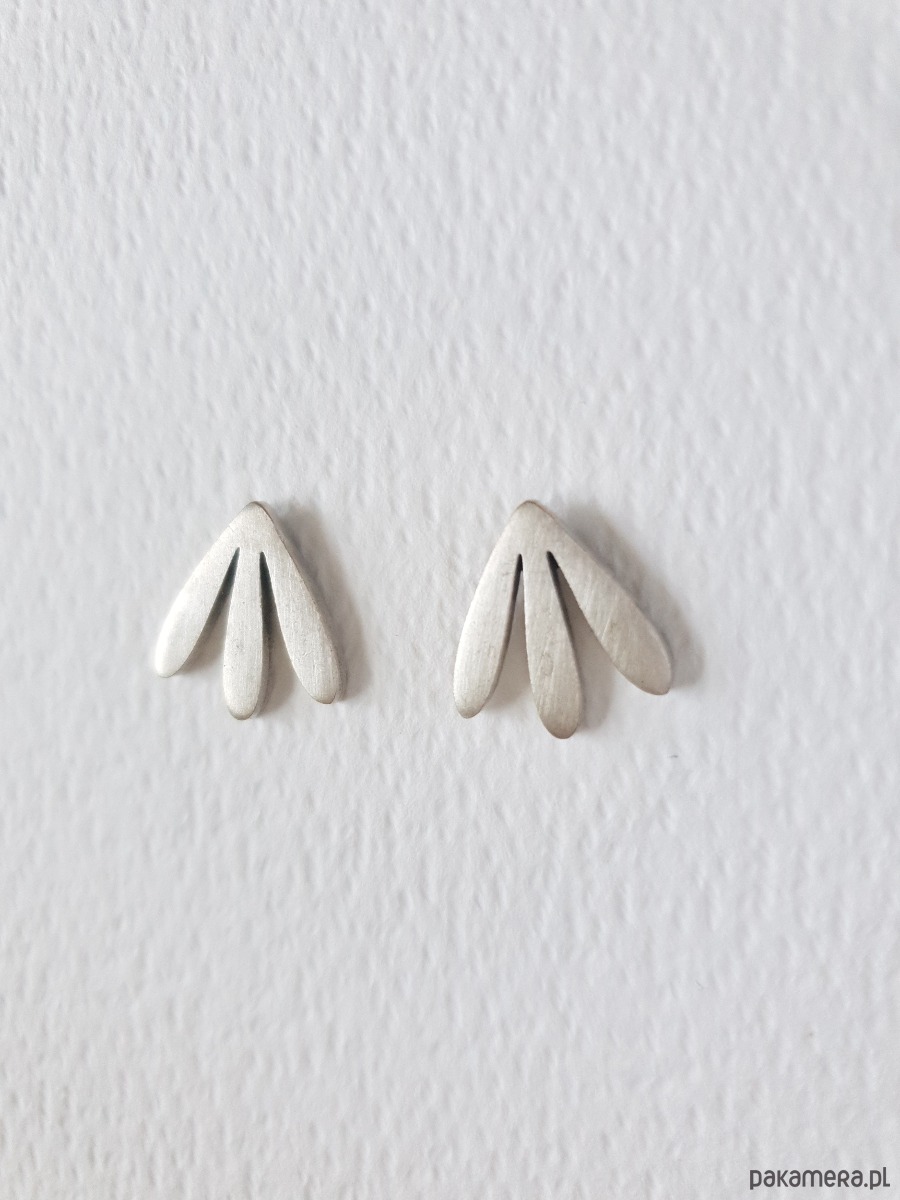 kolczyki z mosiądzu Kolczyki GARDEN OF EDEN  mini, mosiądz, liście srebrne 1