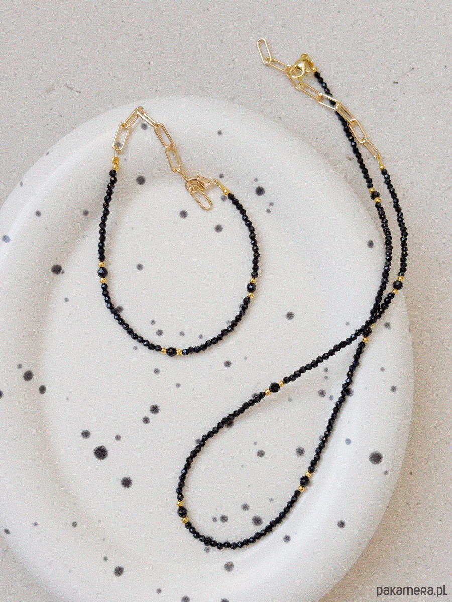 komplet biżuterii Komplet Naszyjnik  i bransoletka onyks 8