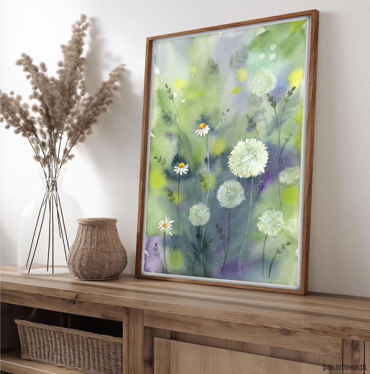obrazy Oryginalna akwarela. Łąka A4 1