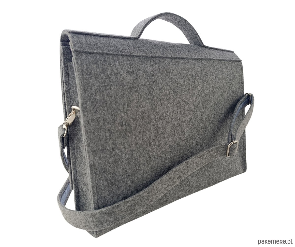 torby na ramię Duża Torba Na Laptopa 15'6" - teczka szara 6