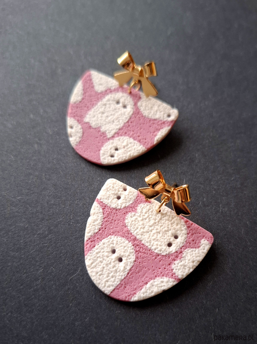 kolczyki z masy plastycznej Kolczyki sweet boo no2 4
