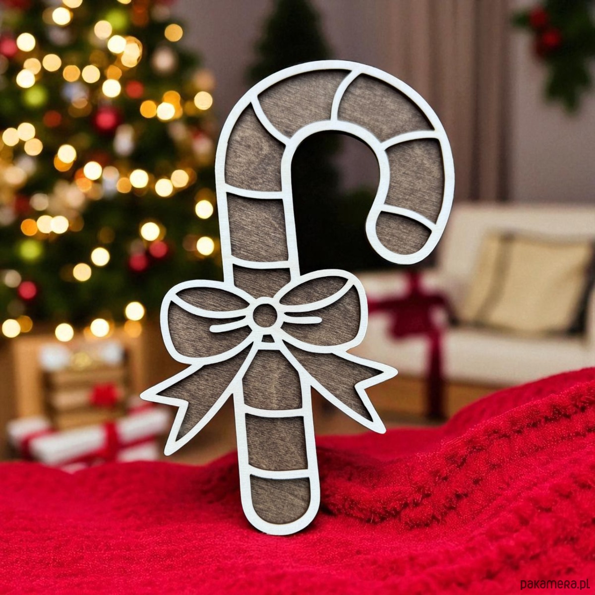dekoracje świąteczne Piernikowa Laska Mikołaja rekwizyt ozdoba Święta Bożego Narodzenia 1